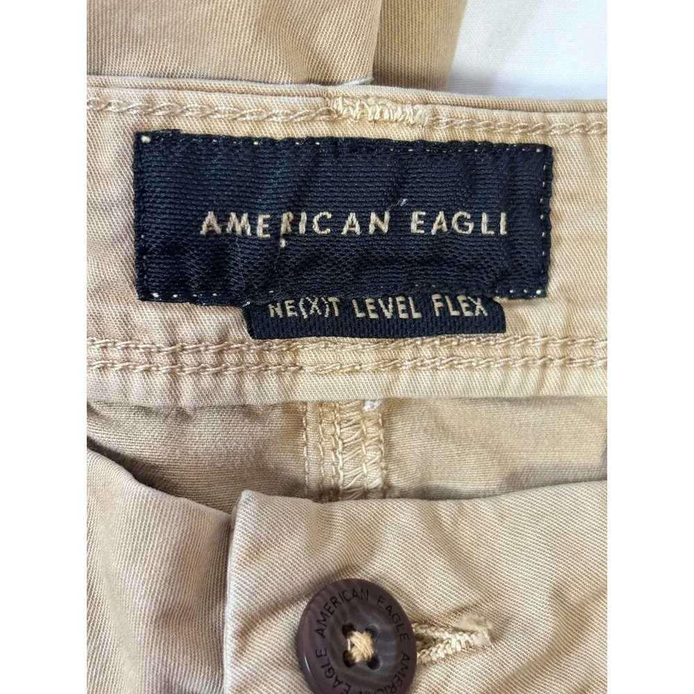 American Eagle Mens Ne(x)t Level Flex Slim Straight Chino Pants Tan Khaki 34x34